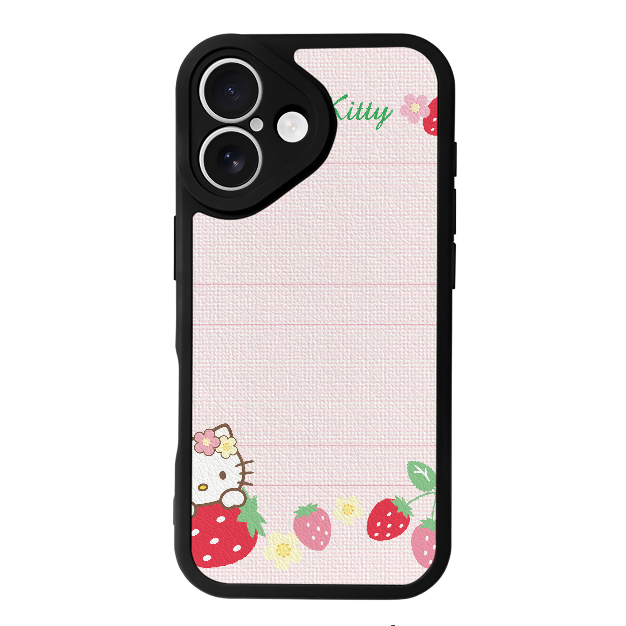 （画像用） Hello Kitty ハローキティ 【iPhone 16シリーズ対応】シリコンスマホケース（レザー調） 材質：シリコン